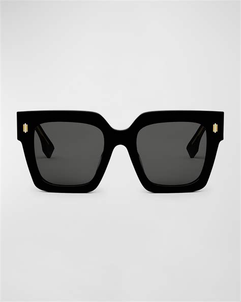 fendi feel black acetate sunglasses|fendi black square sunglasses.